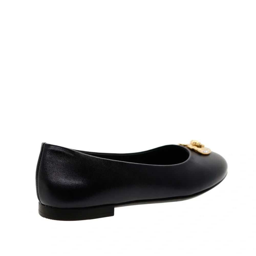 Versace Kids Medusa Girl Flat Ballerina Shoes Black Leather Size 31 / 13 US New